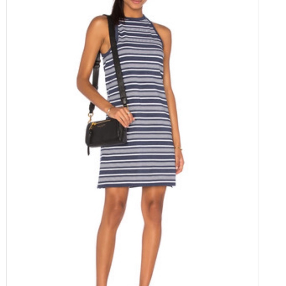 THEORY Sonaki Elevate Knit Dress In Indigo/white size P/small